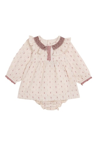 Jurk en Bloomer - Ecru - Wit en rood