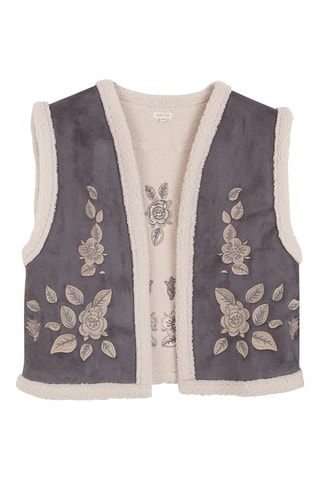 Mouwloos Vest - Grijs - Wit en grijs