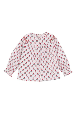 Blouse - Wit en rood