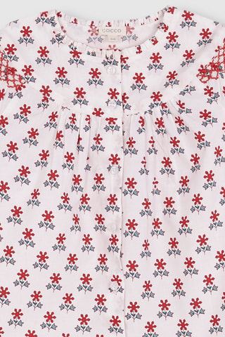 Blouse - Wit en rood