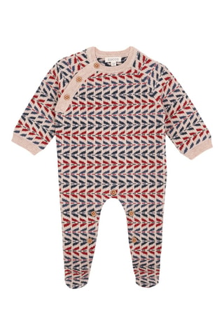 Wollen Kruippakje - Beige - Rood