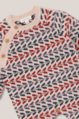 Wollen Kruippakje - Beige - Rood