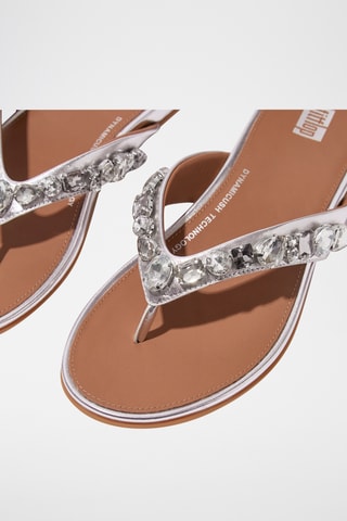 Tongs en cuir Dynamicush - Argenté