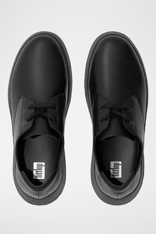 Leren Platform Derby’s F-mode - Zwart