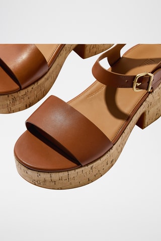 Leren Sandalen met hak Cush - Bruin