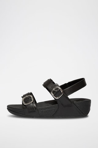 Leren Sandalen met Sleehak Lulu Zwart