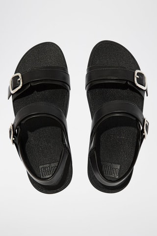 Leren Sandalen met Sleehak Lulu Zwart