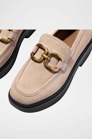 Nubuck Mocassins met Hak Microwobbleboard - Roze