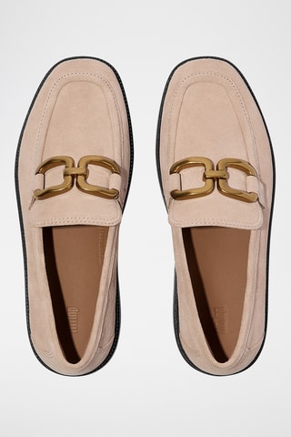Nubuck Mocassins met Hak Microwobbleboard - Roze
