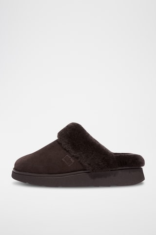 Leren Gevoerde Clogs Microwobbleborad - Bruin