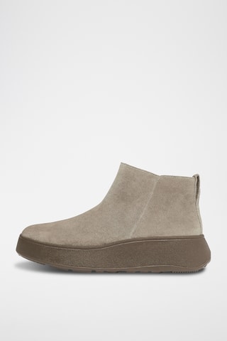 Platform Leren Enkellaarzen F-Mode Suede Flatform - Bruin