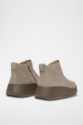 Platform Leren Enkellaarzen F-Mode Suede Flatform - Bruin