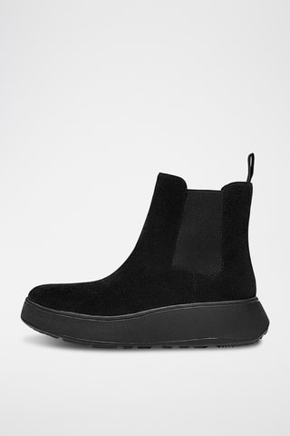 Leren Chelsea Boots F-Mode Suede Flatform - Zwart