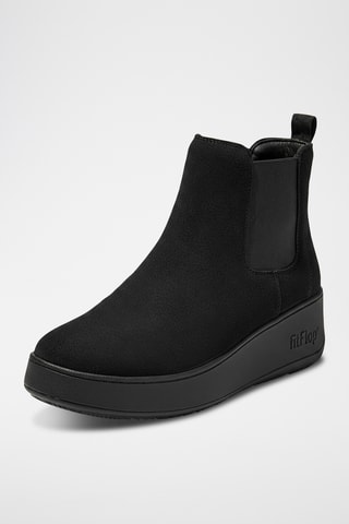 Leren Chelsea Boots F-Mode Suede Flatform - Zwart