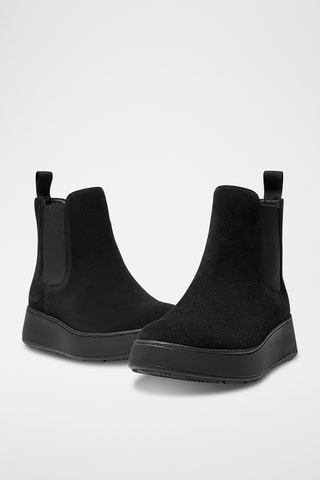 Leren Chelsea Boots F-Mode Suede Flatform - Zwart