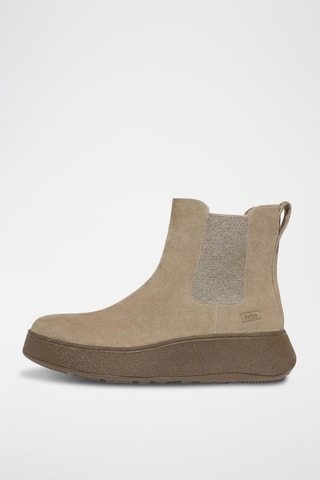 Leren Chelsea Boots F-Mode Suede Flatform - Bruin