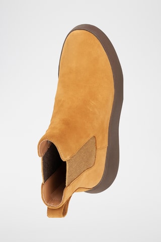 Leren Chelsea Boots F-Mode Suede Flatform - Lichtbruin