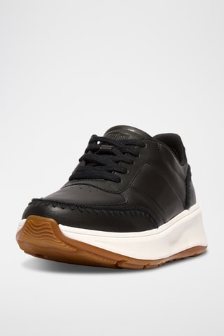 Baskets plateformes en cuir Microwobbleboard - Noir