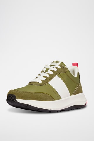 Baskets plateformes en nubuck Microwobbleboard - Vert olive