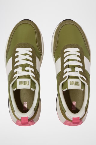 Baskets plateformes en nubuck Microwobbleboard - Vert olive