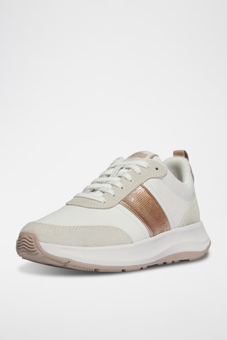 Leren Sneakers Microwobbleboard - Wit en Beige