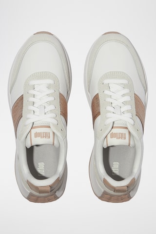 Leren Sneakers Microwobbleboard - Wit en Beige