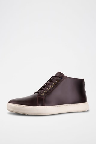 Baskets montantes en cuir Andor - Bordeaux