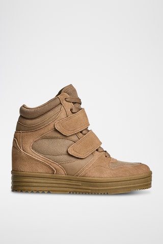 Baskets montantes en nubuck - Marron