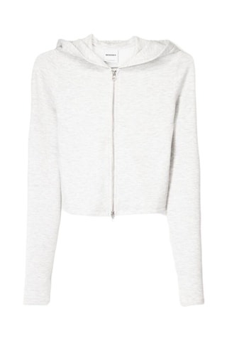 Sweat à capuche - Gris clair chiné
