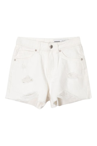Short en jean - Blanc