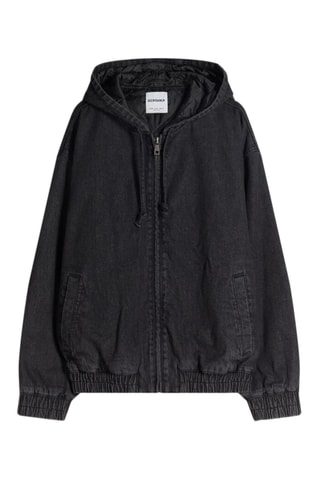 Veste en jean à capuche - Noir