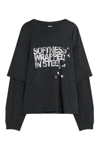 T-shirt trompe-l’œil - Noir