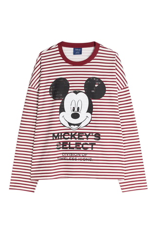 T-shirt Mickey Disney - Rouge et blanc