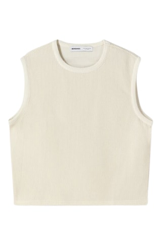 Pull sans manches - Ecru