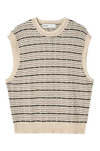 Pull sans manches - Beige et noir