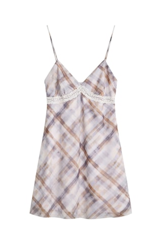 Robe trapèze - Blanc et marron