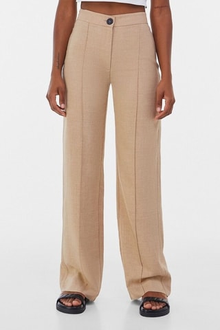 Pantalon taille haute - Beige