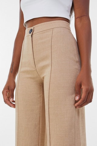 Pantalon taille haute - Beige