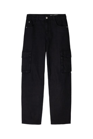  BASBSK STRAIGHT CARGO JEANS BLACK