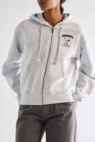 Sweat à capuche Snoopy et Les Peanuts - Gris clair chiné