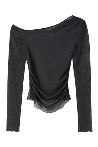 Top drapé - Noir
