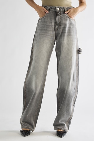 Jean wide legs taille haute - Gris