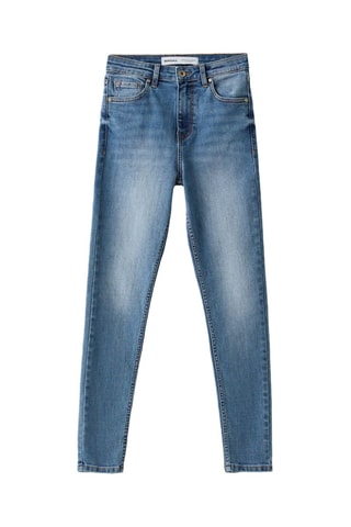 Jean skinny taille haute - Bleu