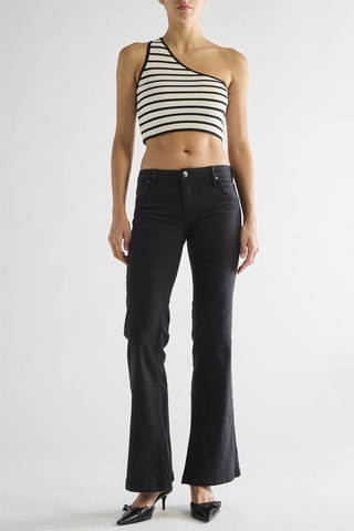 Crop top asymétrique - Noir et blanc