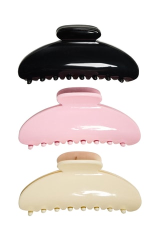 3 pinces crabes - Noir et rose