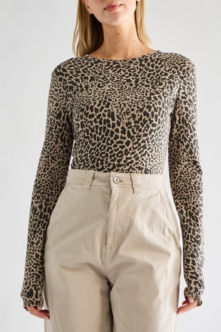 Top en velours - Beige