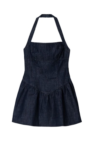 Robe patineuse en jean - Bleu marine