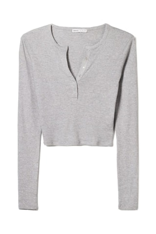 T-shirt cropped - Gris chiné