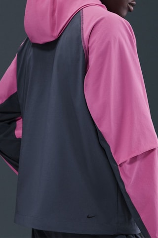 Veste à capuche Tech - Bleu-gris et fuchsia