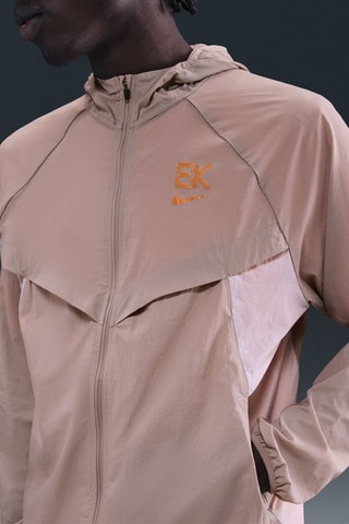 Veste de running à capuche Stride - Marron
